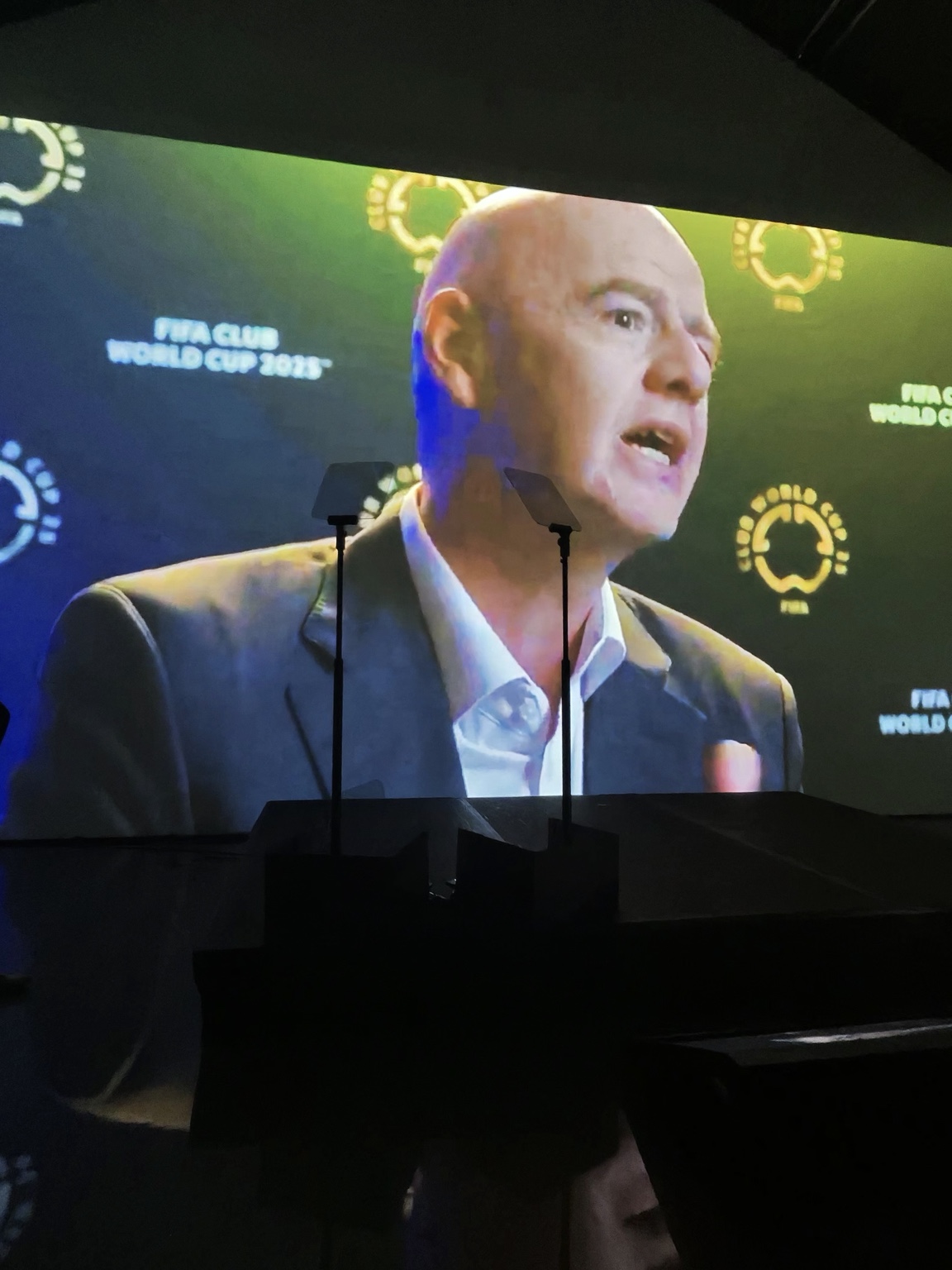 FIFA Club World Cup 2025 footage on the DAZN presentation screen