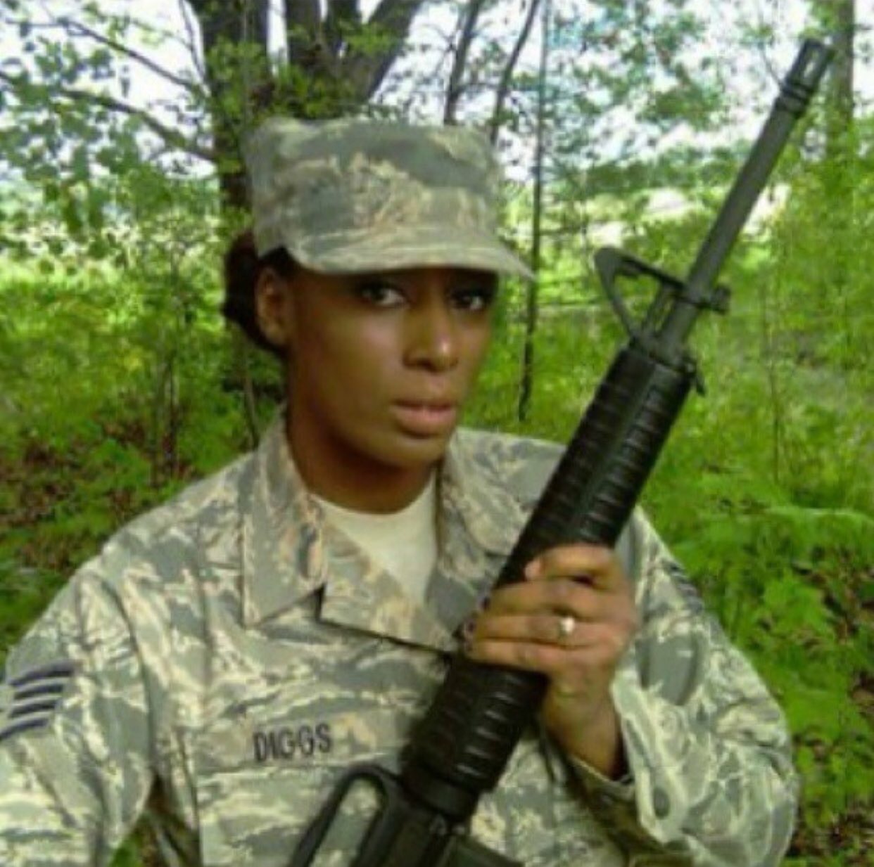 Erica "Ms. Diggs" Diggs in United States Air Force uniform during her military service