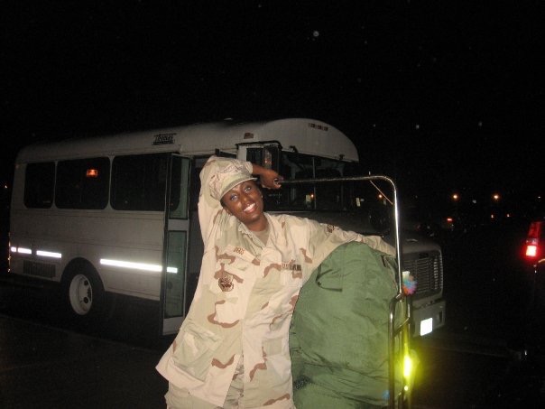 Deployed overseas, gear loaded and ready to move out