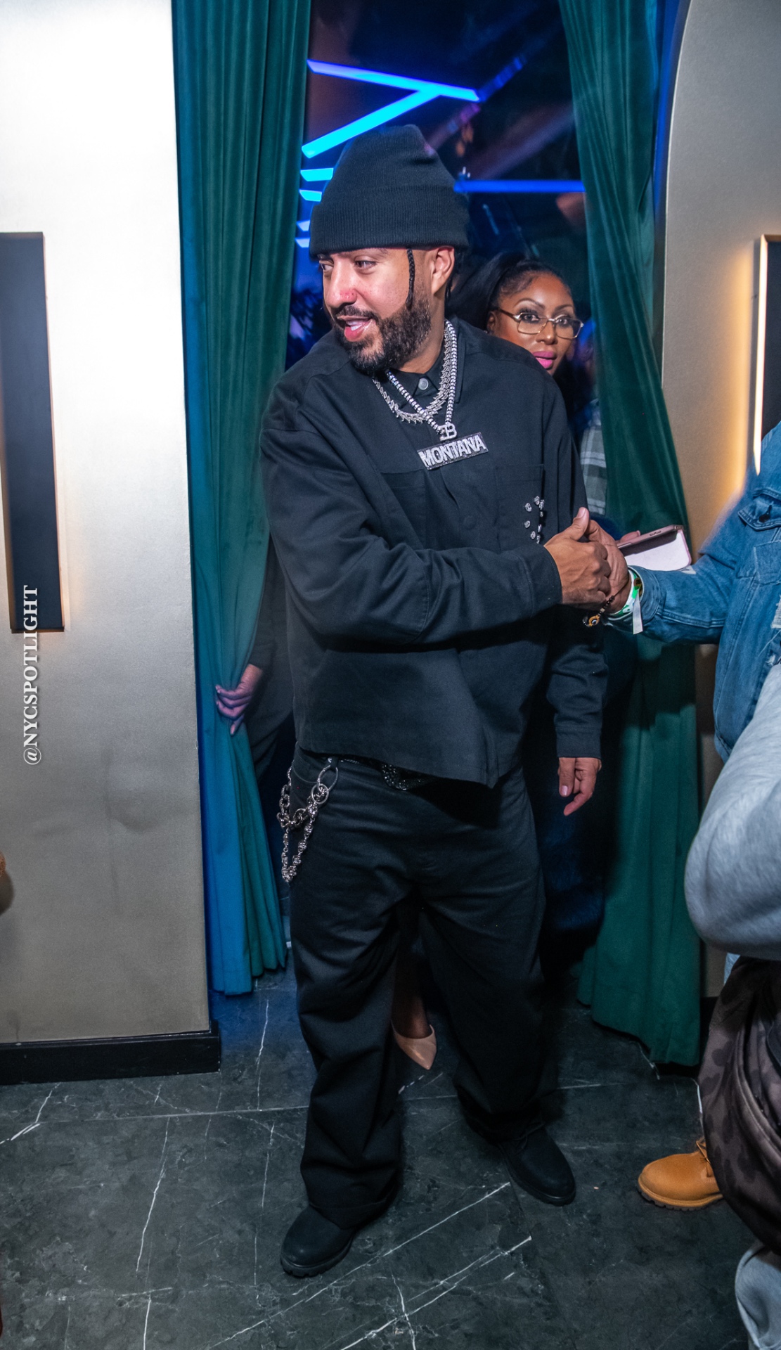 French Montana on set the night of the "Pressure" video shoot