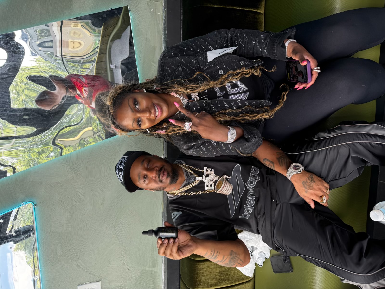 Ms. Diggs with Benny The Butcher at the Big3 game in Atlanta