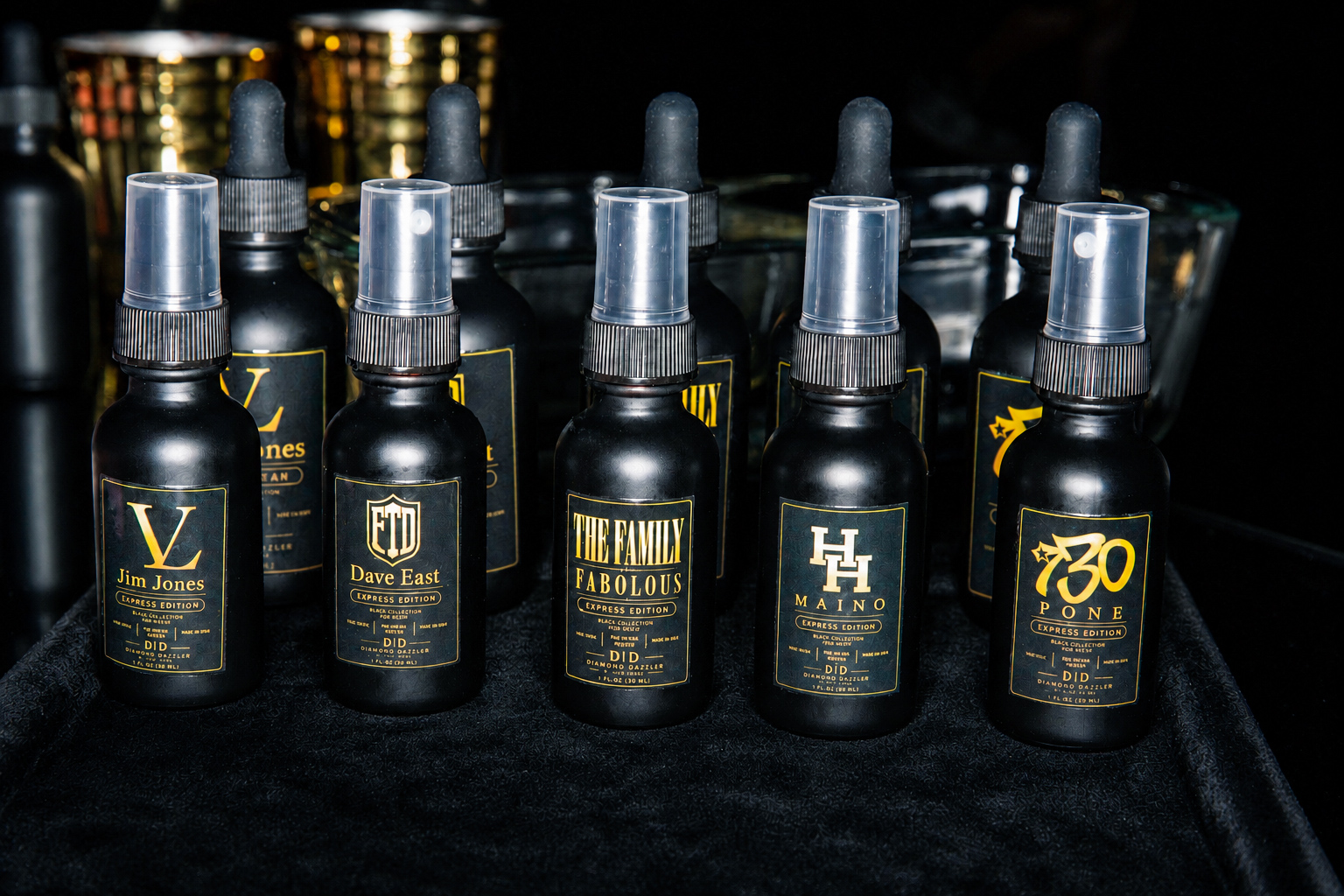 Diamond Dazzler Express Edition custom bottles for Jim Jones, Maino, Fabolous and 730 Pone